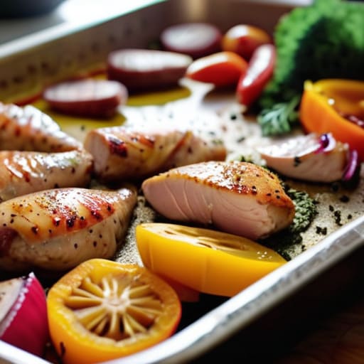 The "Everything" Sheet Pan Roast with vegetables.