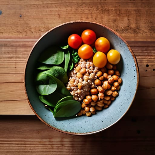 The "Fridge Scavenger" Grain Bowl with quinoa.