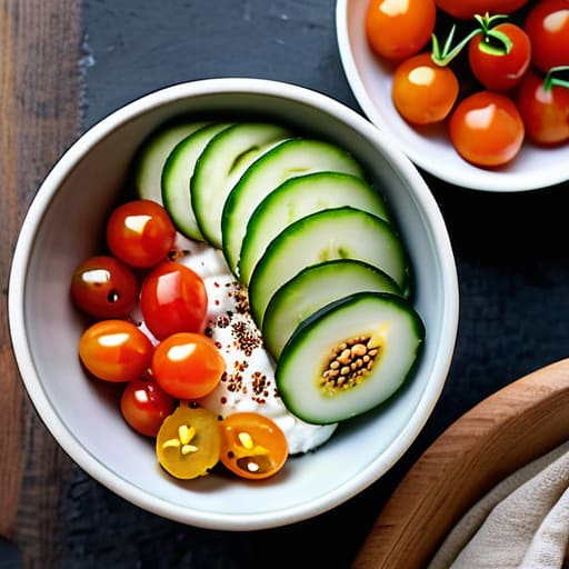 Savory Cottage Cheese Bowls with vegetables.