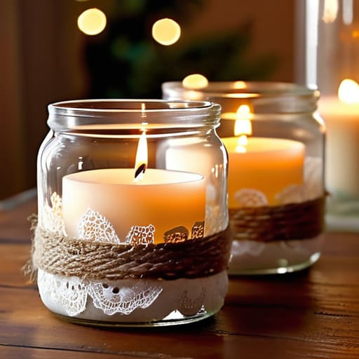 DIY Upcycled Glass Jar Lanterns.
