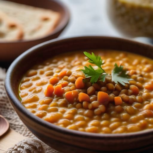 Creamy One-Pot Red Lentil Dahl bowl.