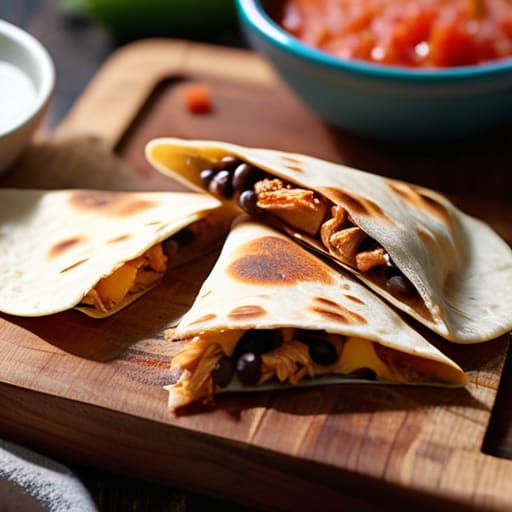 Making The Elevated Quesadilla with black beans.